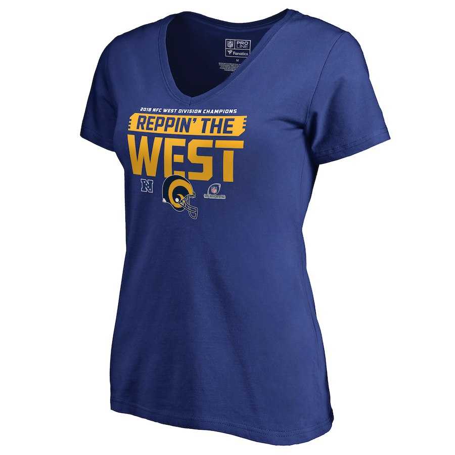 Women Rams Blue 2018 NFL Playoffs Reppin' The West T-Shirt,We sell and wholesale Women Rams Blue 2018 NFL Playoffs Reppin' The West T-Shirt on line form chian!